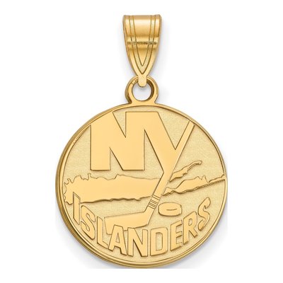 New York Islanders Gold-Plated Sterling Silver Medium NY Pendant