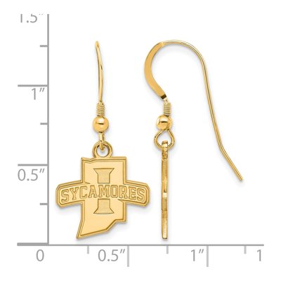 Indiana State University Gold-Plated Sterling Silver Sycamores Earrings – view 2