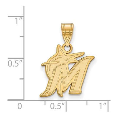 Miami Marlins Gold-Plated Sterling Silver Medium Pendant – view 2