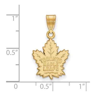 Toronto Maple Leafs Gold-Plated Sterling Silver Medium Pendant – view 2