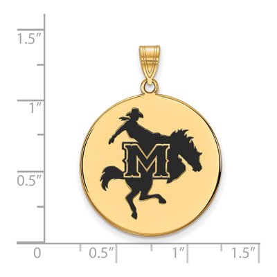 McNeese State University Gold-Plated Sterling Silver Extra Large Enamel Disc Pendant – view 2