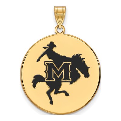 McNeese State University Gold-Plated Sterling Silver Extra Large Enamel Disc Pendant
