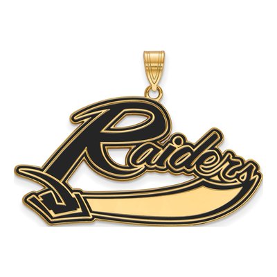 Mt Union College Gold-Plated Sterling Silver Extra Large Raiders XL Enameled Pendant