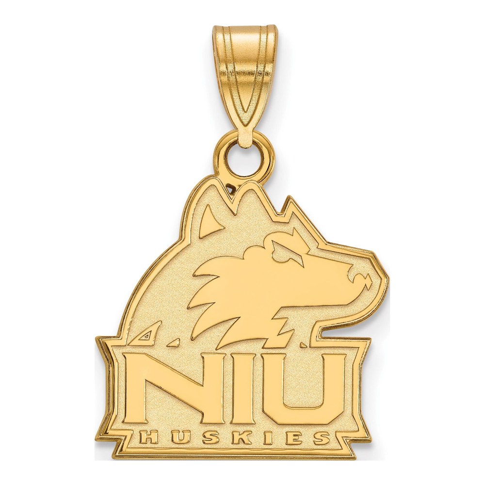 Sterling Silver Gold-Plated Logoart Northern Illinois University N-I-U Huskies Medium Pendant