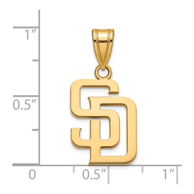San Diego Padres Gold-Plated Sterling Silver S-D Medium Pendant – view 3
