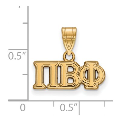 Pi Beta Phi Gold-Plated Sterling Silver Medium Sorority Pendant – view 2