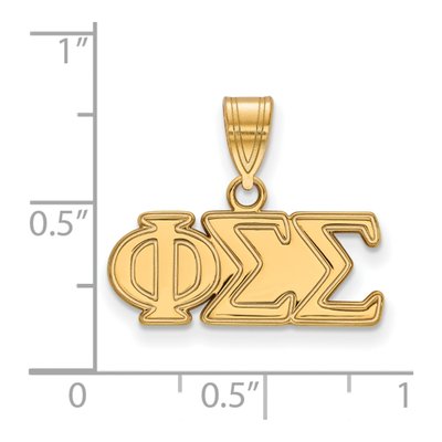 Phi Sigma Sigma Gold-Plated Sterling Silver Medium Sorority Pendant – view 2