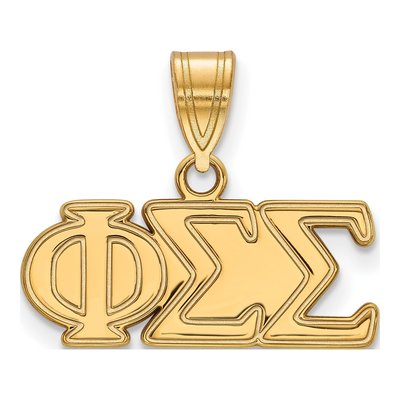 Phi Sigma Sigma Gold-Plated Sterling Silver Medium Sorority Pendant