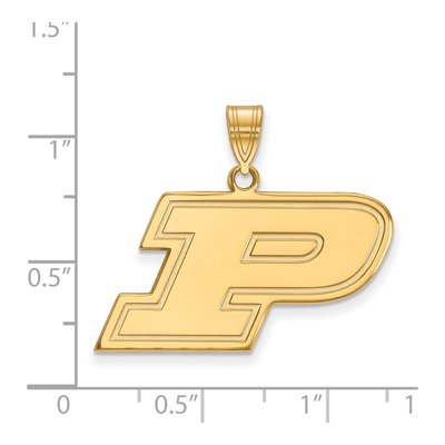 Purdue University Gold-Plated Sterling Silver Medium Letter P Pendant – view 2