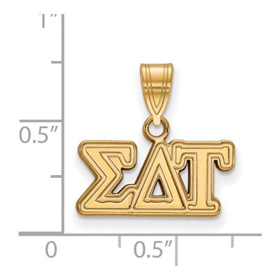 Sigma Delta Tau Gold-Plated Sterling Silver Sorority Greek Letters Medium Pendant – view 2