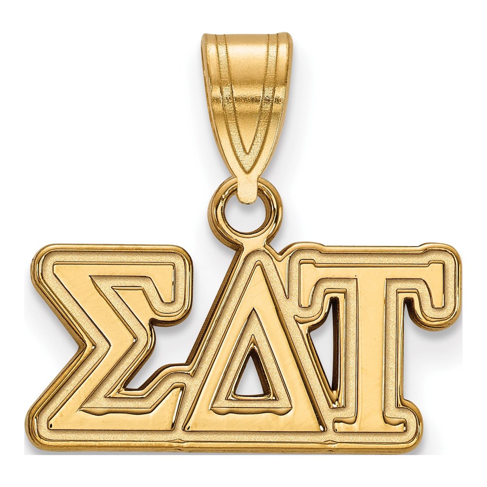 Sigma Delta Tau Gold-Plated Sterling Silver Sorority Greek Letters Medium Pendant