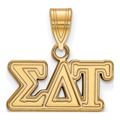 Sigma Delta Tau Gold-Plated Sterling Silver Sorority Greek Letters Medium Pendant