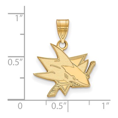 San Jose Sharks Gold-Plated Sterling Silver Medium Pendant – view 2