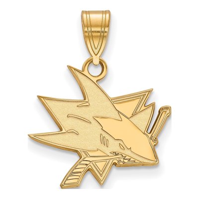 San Jose Sharks Gold-Plated Sterling Silver Medium Pendant