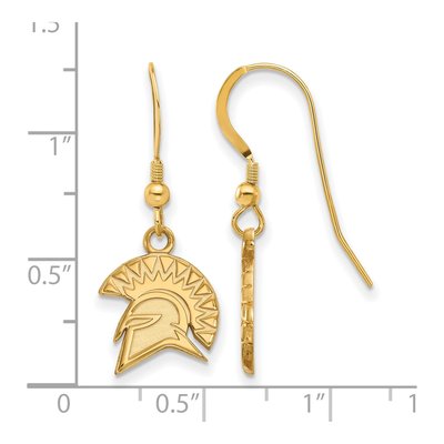 San Jose State University Gold-Plated Sterling Silver San Spartan Earrings – view 2