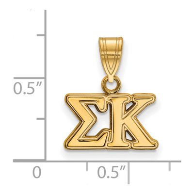 Sigma Kappa Gold-Plated Sterling Silver Medium Sorority Pendant – view 2