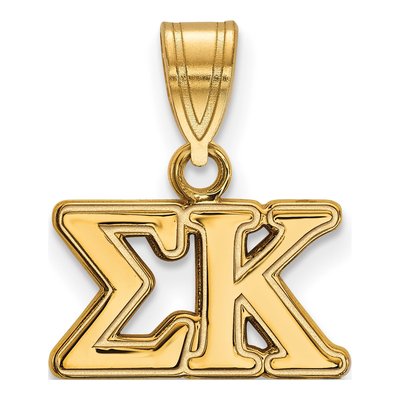 Sigma Kappa Gold-Plated Sterling Silver Medium Sorority Pendant
