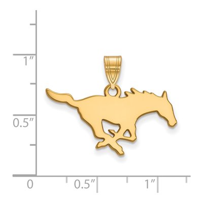 Southern Methodist University Gold-Plated Sterling Silver Medium SMU Mustangs Pendant – view 2