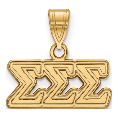 Sigma Sigma Sigma Gold-Plated Sterling Silver Medium Sorority Pendant