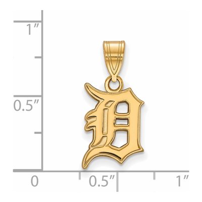 Detroit Tigers Gold-Plated Sterling Silver Medium Letter D Pendant – view 3