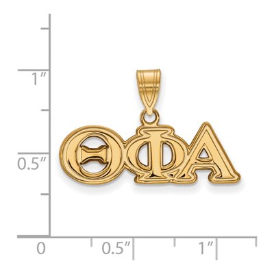 Theta Phi Alpha Gold-Plated Sterling Silver Medium Sorority Pendant – view 2
