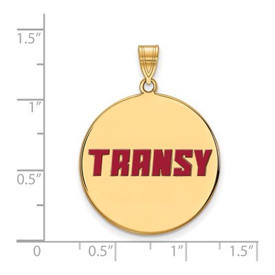 Transylvania University Gold-Plated Sterling Silver Extra Large Enamel Disc Pendant – view 2
