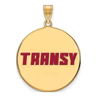 Transylvania University Gold-Plated Sterling Silver Extra Large Enamel Disc Pendant