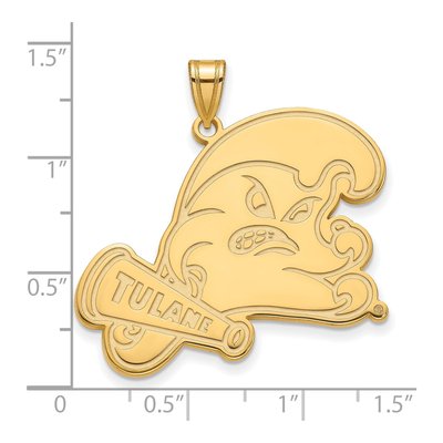 Tulane University Gold-Plated Sterling Silver Extra Large XL Pendant – view 3