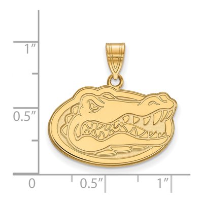 University of Florida Gold-Plated Sterling Silver Medium Gator Pendant – view 2