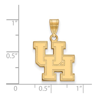University of Houston Gold-Plated Sterling Silver Medium U-H Pendant – view 2