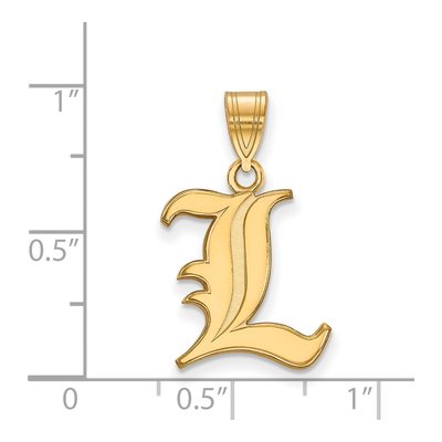 University of Louisville Gold-Plated Sterling Silver Medium Cardinals Letter L Pendant – view 2