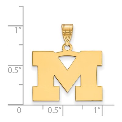 University of Michigan Gold-Plated Sterling Silver Medium Letter M Pendant – view 2
