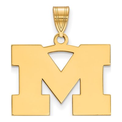 University of Michigan Gold-Plated Sterling Silver Medium Letter M Pendant