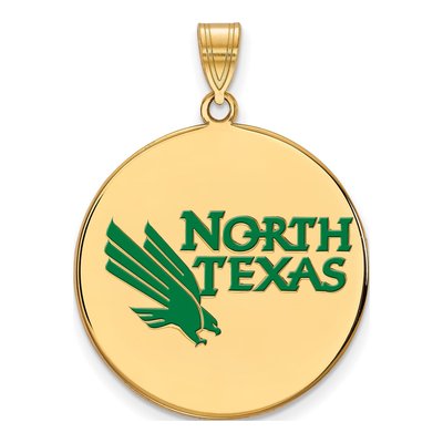 University of North Texas Gold-Plated Sterling Silver Extra Large Disc Pendant