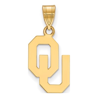 University of Oklahoma Gold-Plated Sterling Silver Medium O-U Pendant