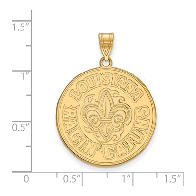 University of Louisiana at Lafayette Gold-Plated Sterling Silver Extra Large Pendant – view 2