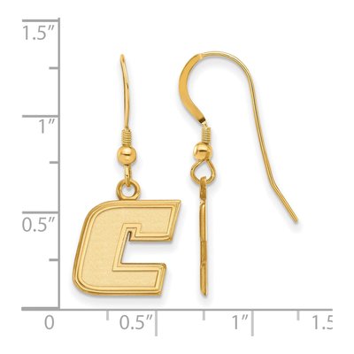 University of Tennessee at Chattanooga Gold-Plated Sterling Silver UTC Letter C Earrings – view 2