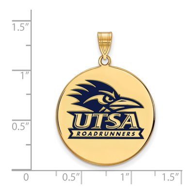 UTSA Roadrunners Gold-Plated Enameled Disc Pendant – view 2