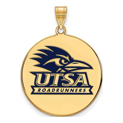 UTSA Roadrunners Gold-Plated Enameled Disc Pendant