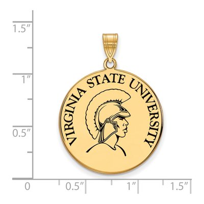 Virginia State University Gold-Plated Sterling Silver Extra Large Disc Pendant – view 2