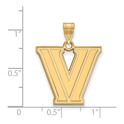 Villanova University Gold-Plated Sterling Silver Large Letter V Pendant – view 2