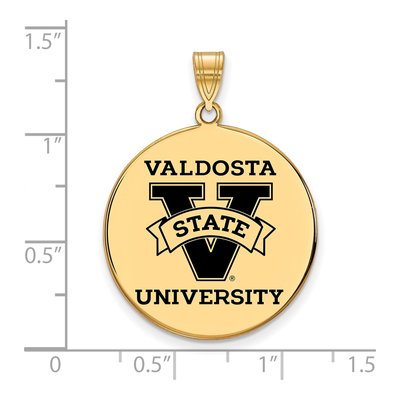 Valdosta State University Gold-Plated Sterling Silver Extra Large Enamel Disc Pendant – view 2