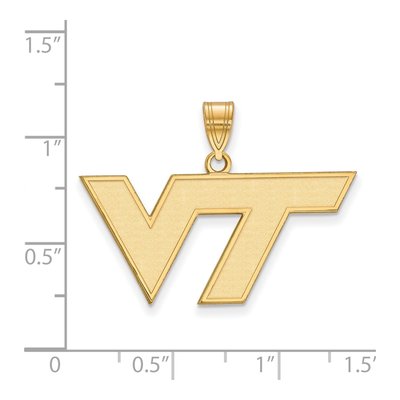 Virginia Tech Gold-Plated Sterling Silver Medium V-T Pendant – view 2