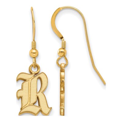 Rice University Gold-Plated Sterling Silver Wire Letter R Earrings