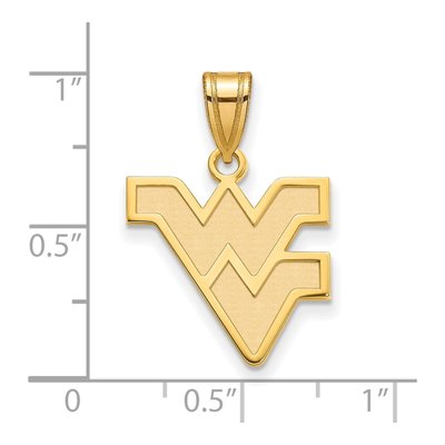 West Virginia University Gold-Plated Sterling Silver Medium W-V Pendant – view 2