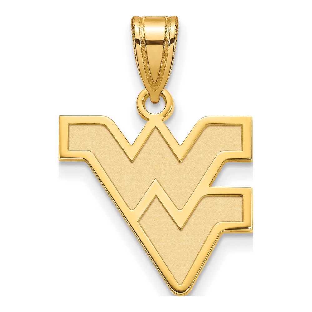 Sterling Silver Gold-Plated Logoart West Virginia University W-V Medium Pendant