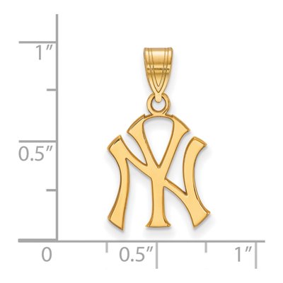 New York Yankees Gold-Plated Sterling Silver Medium NY Pendant – view 3