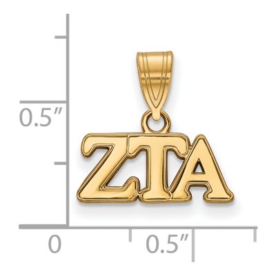 Zeta Tau Alpha Gold-Plated Sterling Silver Sorority Greek Letters Medium Pendant – view 2