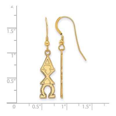 Alpha Chi Omega Gold-Plated Sterling Silver Sorority Letter Earrings – view 2