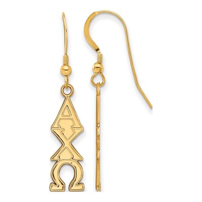 Alpha Chi Omega Gold-Plated Sterling Silver Sorority Letter Earrings